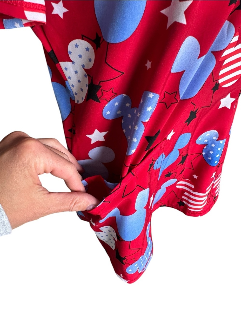 Disney Mickey Americana Patriotic Scrub Top S Red Stars USA Disneycore BB34 - Picture 3 of 6